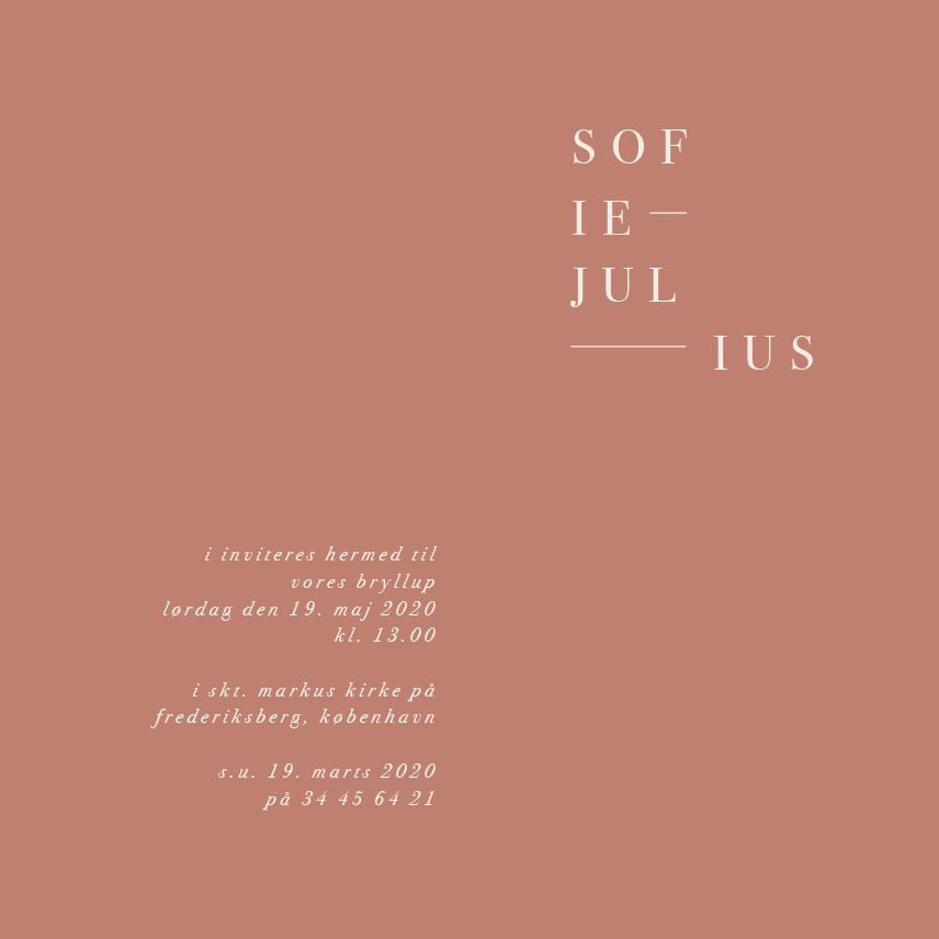 Invitationer - Sofie & Julius